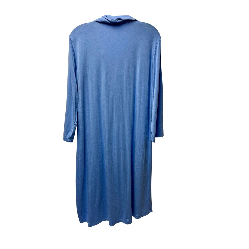 Magellan's Travel Gear L Blue Dress Bamboo Rayon Polo 3/4 Sleeve Travel Stretch - Picture 2 of 3